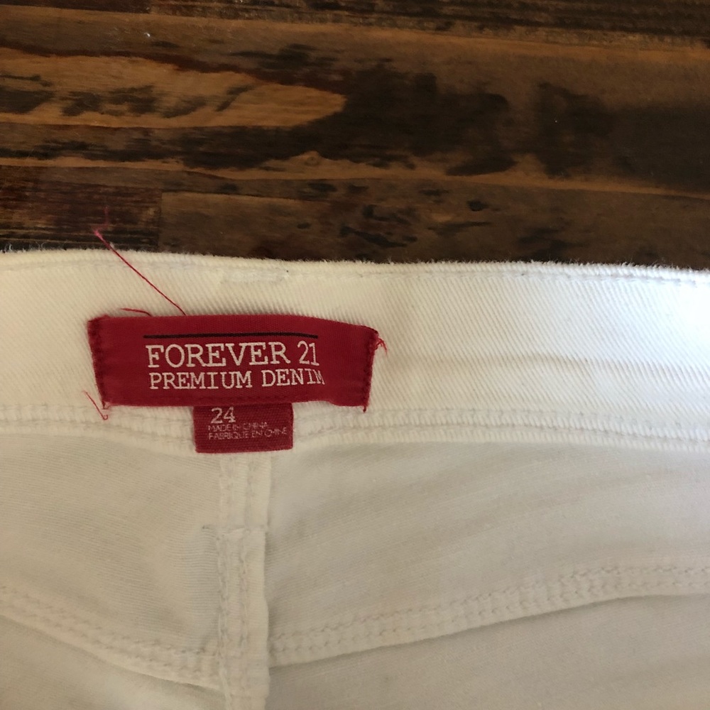 Distressed jean shorts